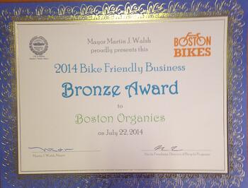 Boston Bike Friendly Business Award