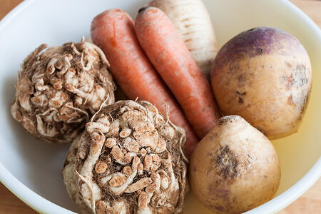 Organic Root Vegetables | Celeriac Carrots Parsnip Turnips