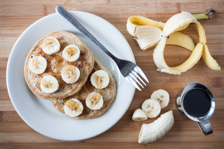 Banana Pancakes with Maple Syrup | Boston Organics