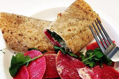 Watermelon Radish and Kale wrap