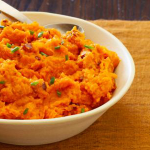 Mashed Sweet Potatoes with Maple Syrup and Chipotles