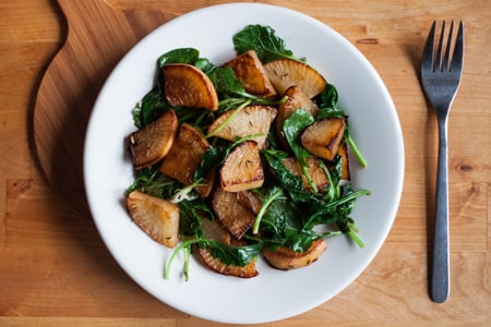Roasted Turnips with Buttered Greens