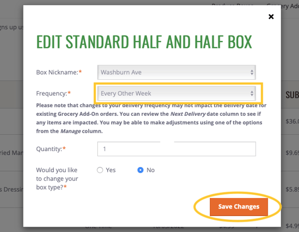 Change Box Frequency