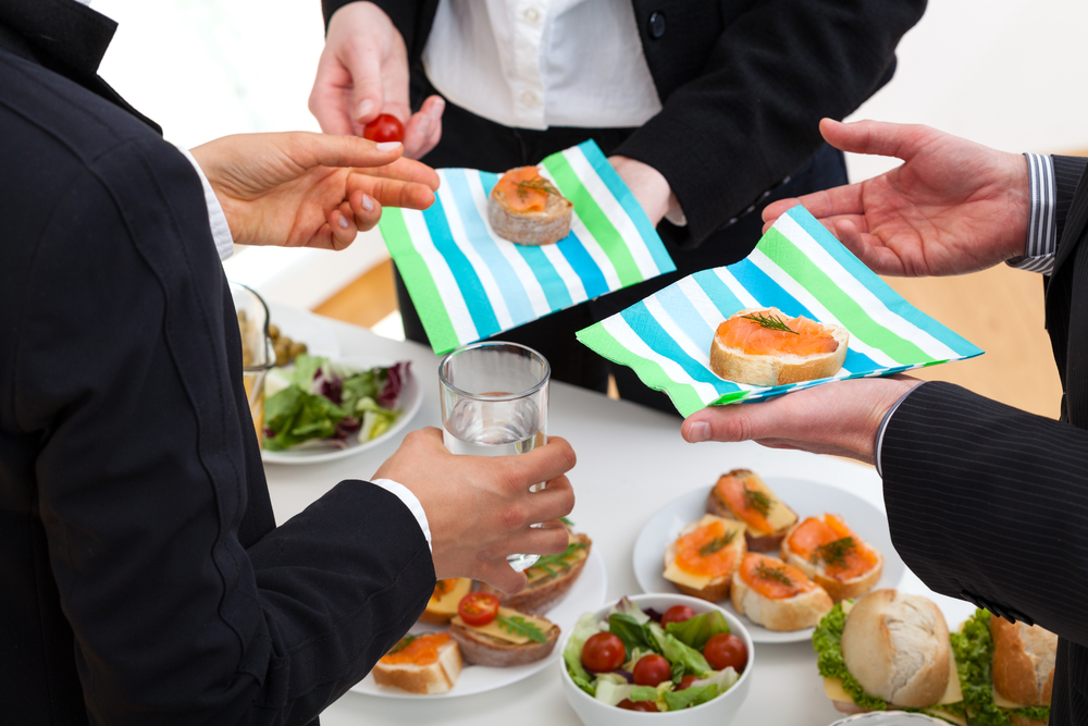 Business team at the meeting in office buffet