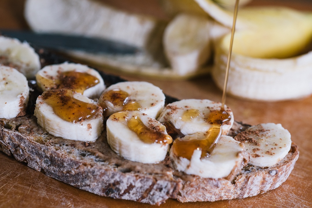 Boston Organics - Bananas and Almond Butter on Toast