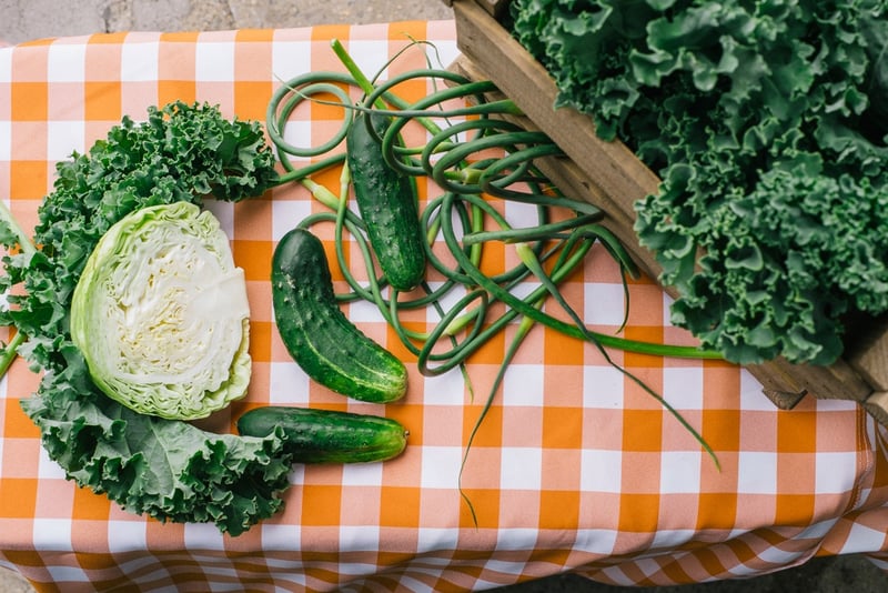 Local garlic scapes, kale, cucumbers, cabbage | Boston Organics