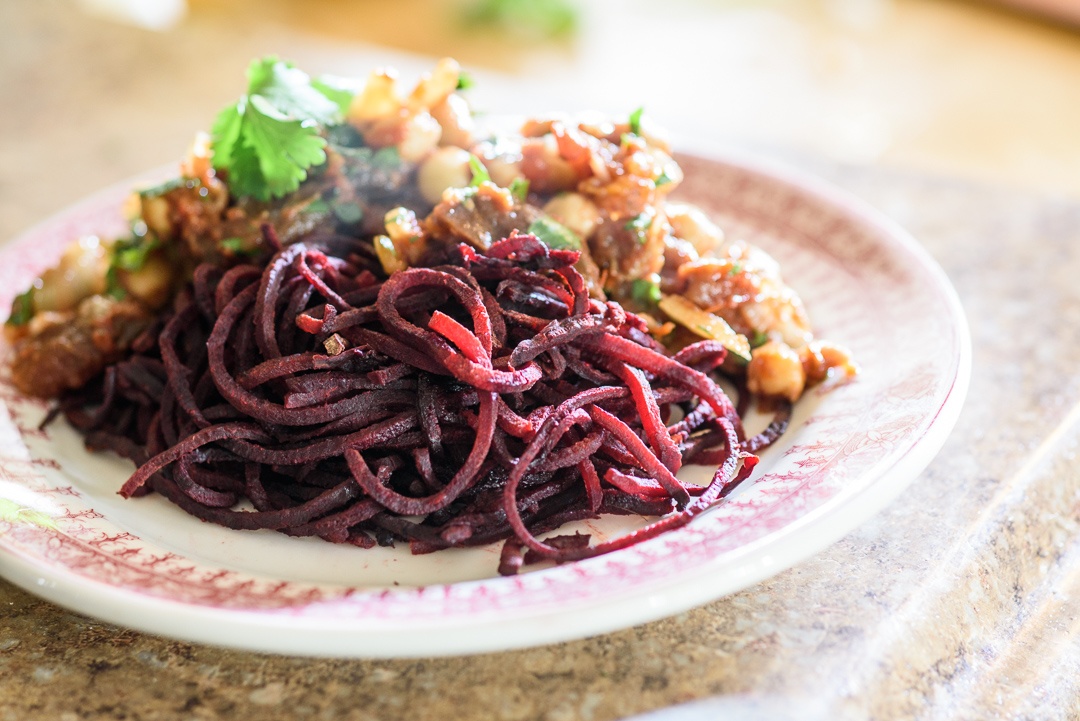 Boston Organics - Moroccan Chickpeas with Beet Noodles