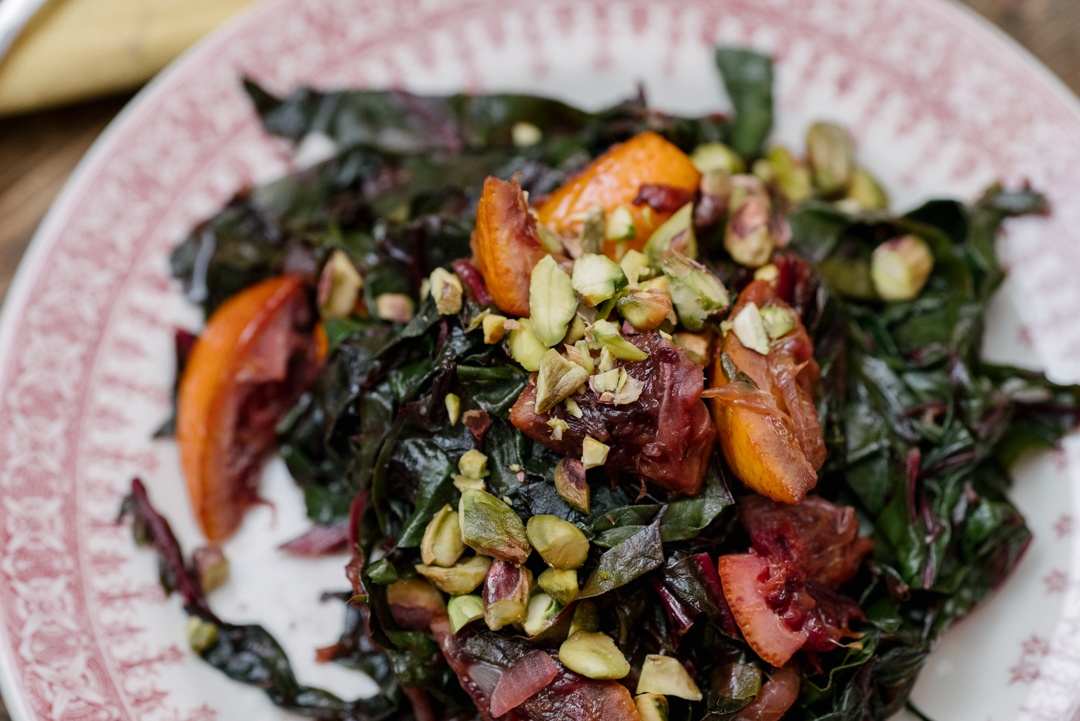 Boston Organics - Chard with Blood Oranges and Pistachios