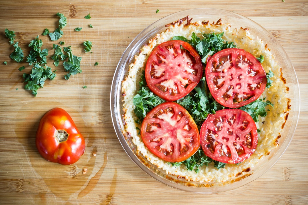 Boston Organics - Tomato Kale Quiche prep