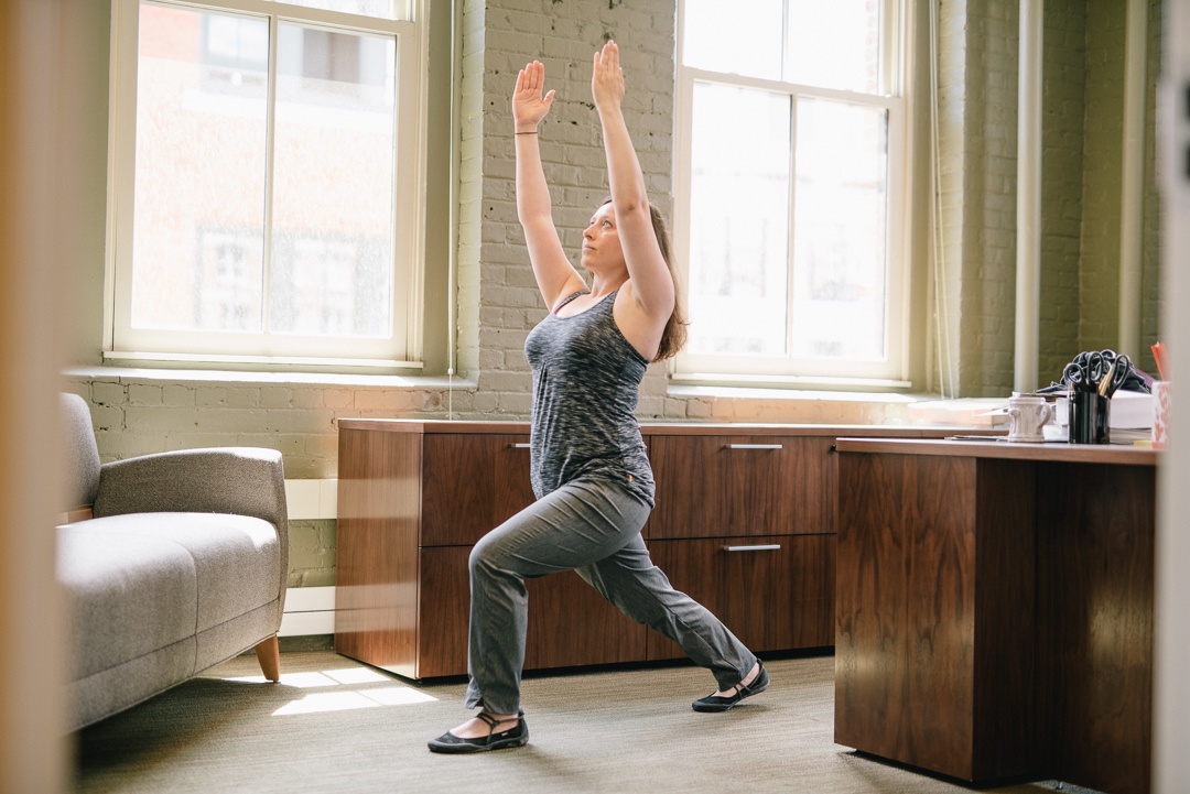 Your living room is the perfect place to get your yoga on. 