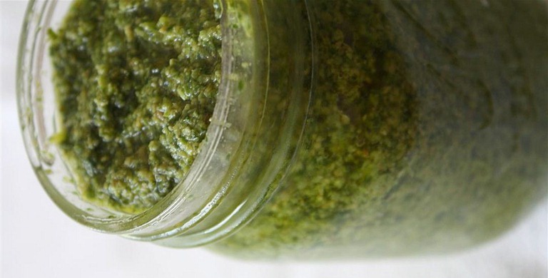 Garlic Scape Chard Pesto