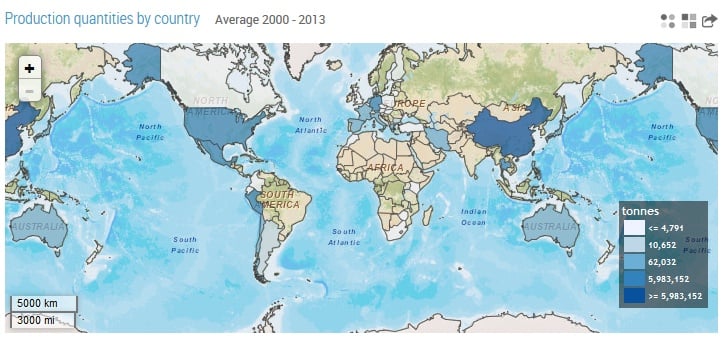 map asparagus production | FAO Stat