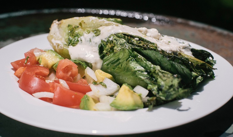 grilled romaine lettuce salad recipe - Boston Organics