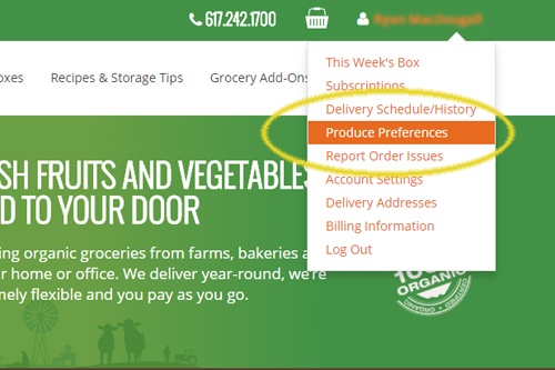 an image from the blogpost How To Manage Your Preferences on BostonOrganics.com