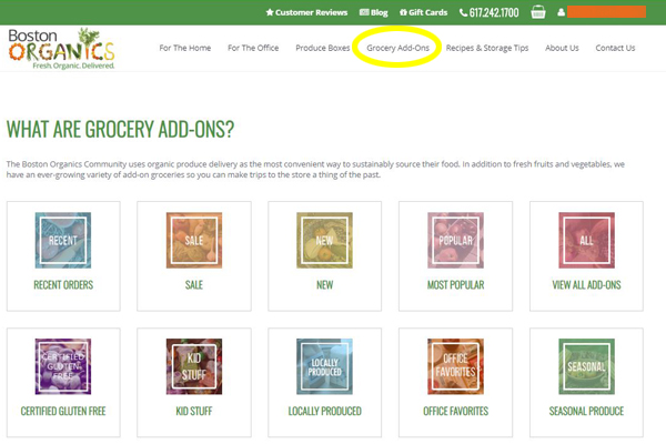 an image from the blogpost How To Manage Grocery Add-Ons on BostonOrganics.com